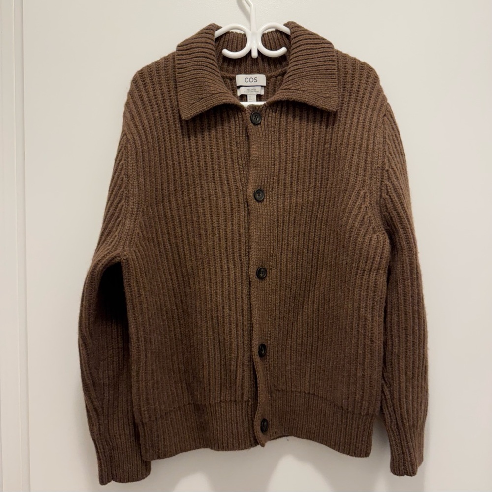 COS Men Brown Wool Alpaca Cardigan - Small - NWOT